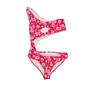 Frankies Bikinis Mila Coconut One Piece Swimsuit Peek-a-boo cutout Size L NWT